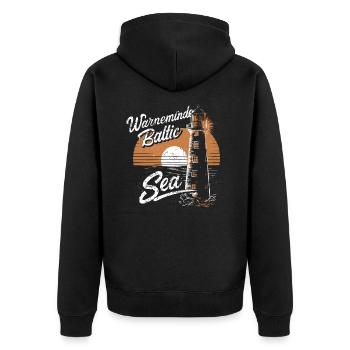 Warnemünde Mer Baltique - Veste à capuche bio Premium Unisexe - noir - Dos - Nico (187cm)