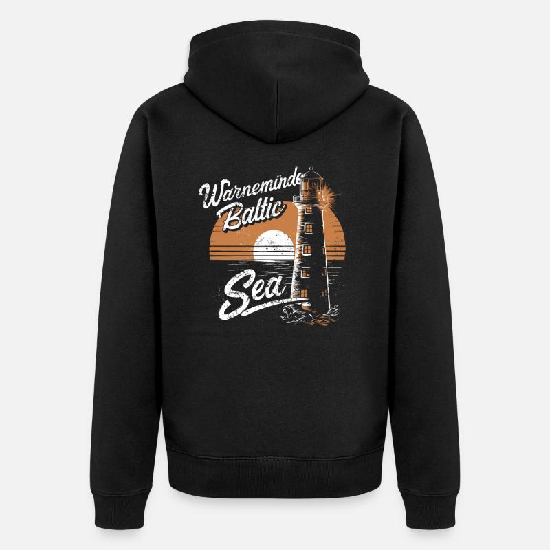 Warnemünde Mer Baltique - Veste à capuche bio Premium Unisexe - noir
