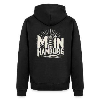 Moin hamburg Hambur Chemise - Veste à capuche bio Premium Unisexe - noir - Dos - Nico (187cm)