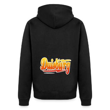Duisburg - Unisex Premium Organic Zip Hoodie - black - Back - Nico (187cm)