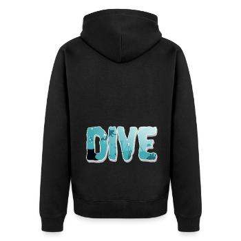 Diving Divers - Unisex Premium Organic Zip Hoodie - black - Back - Nico (187cm)