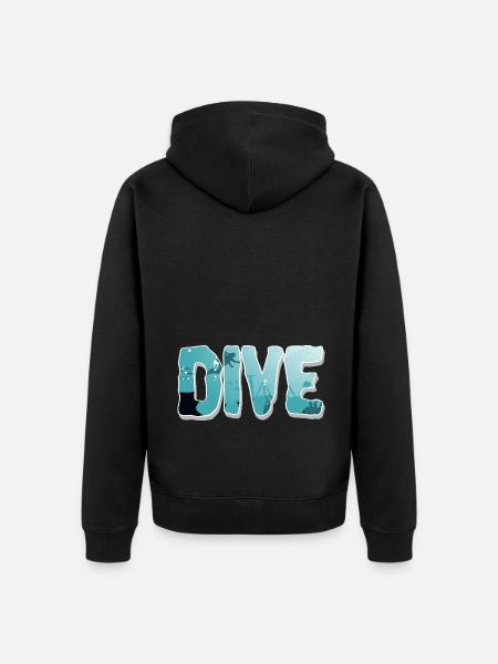 Diving Divers - Unisex Premium Organic Zip Hoodie - black