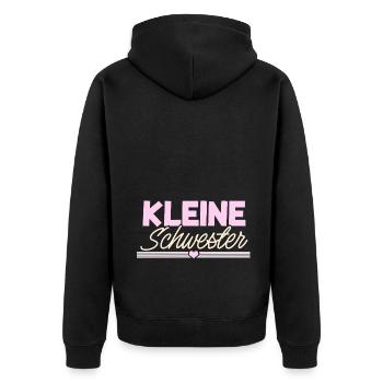 Kleine Schwester - Unisex Premium Bio Zip Hoodie - Schwarz - Hinten - Nico (187cm)