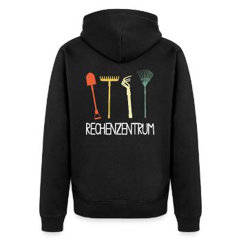 Gärtner Rechenzentrum - Unisex Premium Bio Zip Hoodie - Schwarz - Hinten - Nico (187cm)