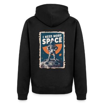 J’ai besoin de plus de motif d’astronaute de l’espace - Veste à capuche bio Premium Unisexe - noir - Dos - Nico (187cm)