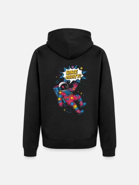 Space Oddity Cosmic Adventurer - Unisex Premium Organic Zip Hoodie - black