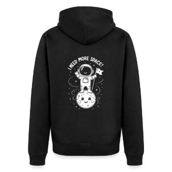 I need more space astronaut - Unisex Premium Organic Zip Hoodie - black - Back - Nico (187cm)