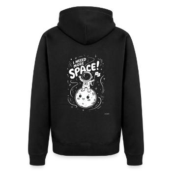 I Need More Space Astronaut on Moon - Unisex Premium Organic Zip Hoodie - black - Back - Nico (187cm)