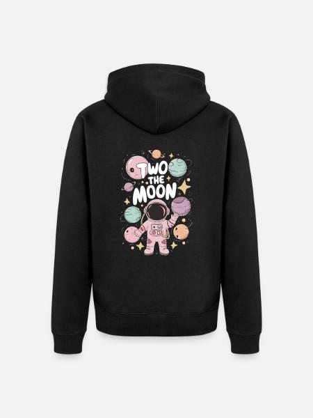 Second Birthday Space Adventure - Unisex Premium Organic Zip Hoodie - black
