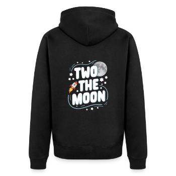 Zweiter Geburtstag Weltraumfeier - Unisex Premium Bio Zip Hoodie - Schwarz - Hinten - Nico (187cm)