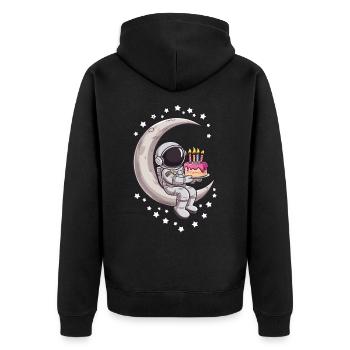 Un astronaute célèbre sur la lune - Veste à capuche bio Premium Unisexe - noir - Dos - Nico (187cm)