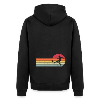 Football Retro Vintage - Unisex Premium Organic Zip Hoodie - black - Back - Nico (187cm)
