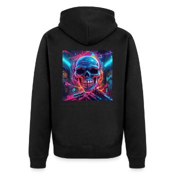 Electro Skull Graffiti - Veste à capuche bio Premium Unisexe - noir - Dos - Nico (187cm)