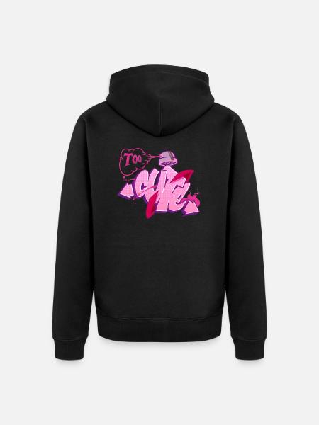 Graffiti 'Too cute | Too cute - Unisex Premium Organic Zip Hoodie - black