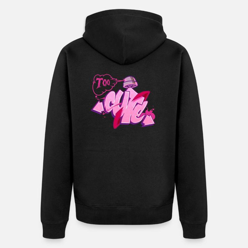Graffiti 'Trop mignon | Trop mignon - Veste à capuche bio Premium Unisexe - noir