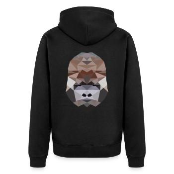 polygon, geschenk, design, gorilla, gorillas, affe - Unisex Premium Bio Zip Hoodie - Schwarz - Hinten - Nico (187cm)