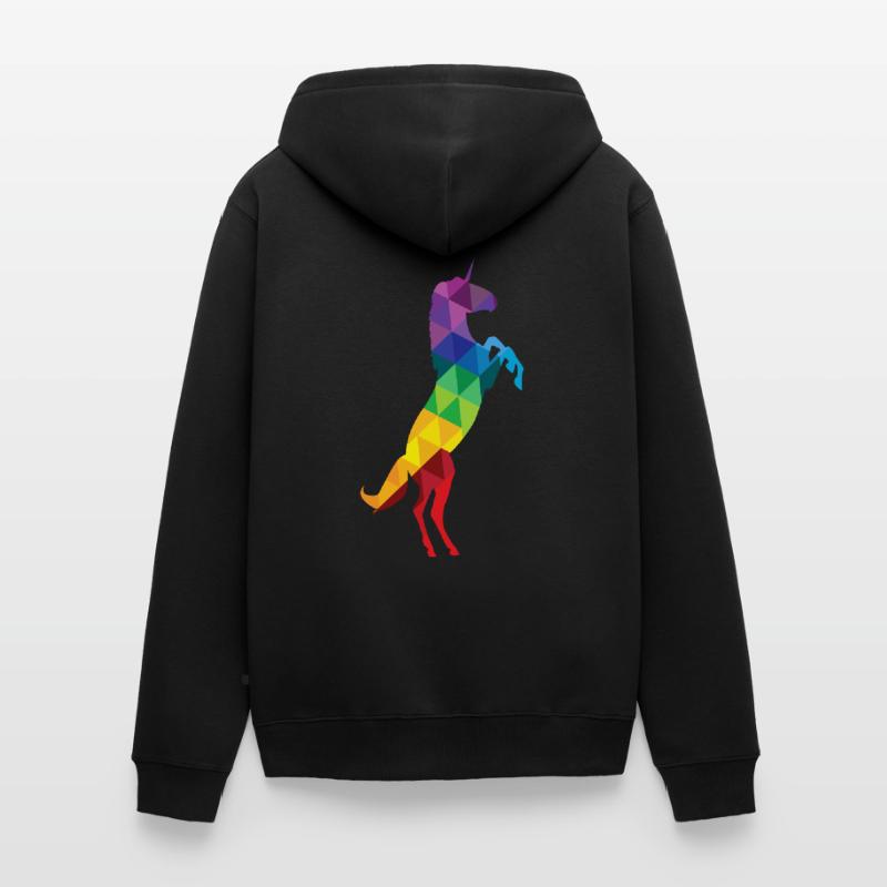 Polygon regenbogen unicorn, einhorn, einhörner, Unisex Premium Bio Zip Hoodie