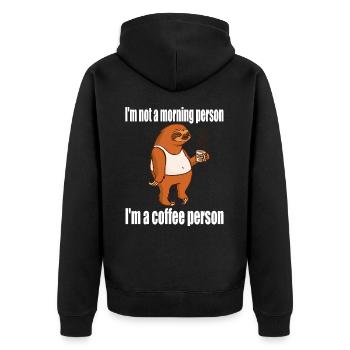 Je ne suis pas une personne du matin, je suis une personne de café - Veste à capuche bio Premium Unisexe - noir - Dos - Nico (187cm)