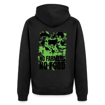 Pas d’agriculteurs pas de nourriture, et animal de ferme, agriculture, ferme - Veste à capuche bio Premium Unisexe - noir - Dos - Nico (187cm)