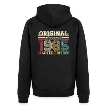 Original 1985 Vintage 1985 Birthday 1985 - Unisex Premium Organic Zip Hoodie - black - Back - Nico (187cm)