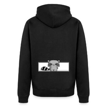 raton laveur mignon, enfants, kawaii, chemise de couchage, bébé - Veste à capuche bio Premium Unisexe - noir - Dos - Nico (187cm)