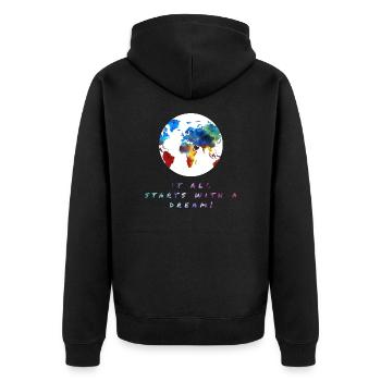 Le tour du monde! , Le tour du monde! - Veste à capuche bio Premium Unisexe - noir - Dos - Nico (187cm)