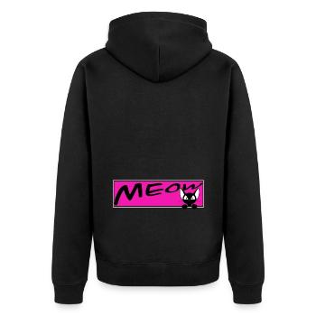 cute cat MEOW cats cat cat - Unisex Premium Organic Zip Hoodie - black - Back - Nico (187cm)