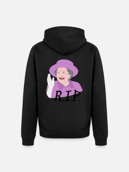Conception ELISABETH II Death RIP - Veste à capuche bio Premium Unisexe - noir