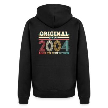 Original May 2004 Vintage 2004 Birthday 2004 - Unisex Premium Organic Zip Hoodie - black - Back - Nico (187cm)