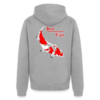 Koi - carpe - poisson - Veste à capuche bio Premium Unisexe - gris chiné - Dos - Nico (187cm)