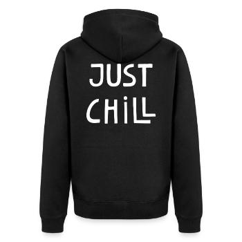 T-shirt Just chill | Bestseller | - Veste à capuche bio Premium Unisexe - noir - Dos - Nico (187cm)