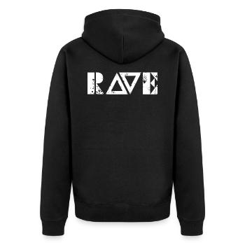 Techno - Techno music - Rave Shirt - Veste à capuche bio Premium Unisexe - noir - Dos - Nico (187cm)
