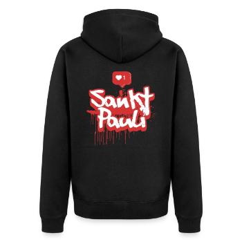 St Pauli Graffiti Spray Souvenir Hambourg St. Pauli - Veste à capuche bio Premium Unisexe - noir - Dos - Nico (187cm)