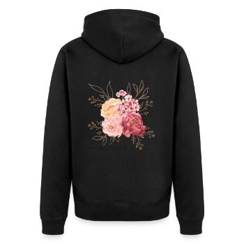 Composition florale - Veste à capuche bio Premium Unisexe - noir - Dos - Nico (187cm)