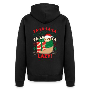 Christmas sloth with a gift - Unisex Premium Organic Zip Hoodie - black - Back - Nico (187cm)