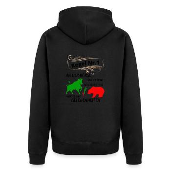Taureau et ours les animaux du marché boursier et des actions - Veste à capuche bio Premium Unisexe - noir - Dos - Nico (187cm)