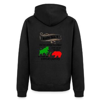 Taureau et ours les animaux du marché boursier et des actions - Veste à capuche bio Premium Unisexe - noir - Dos - Nico (187cm)