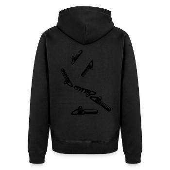 Icône d’icône de tronçonneuse - Veste à capuche bio Premium Unisexe - noir - Dos - Nico (187cm)