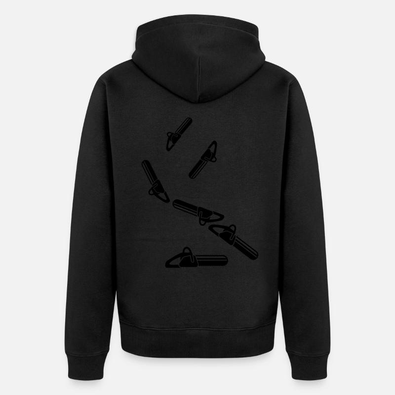 Icône d’icône de tronçonneuse - Veste à capuche bio Premium Unisexe - noir