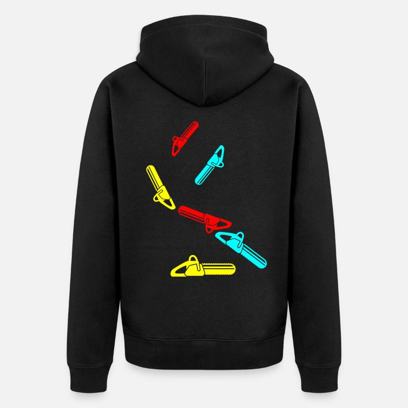 Icône d’icône de tronçonneuse - Veste à capuche bio Premium Unisexe - noir