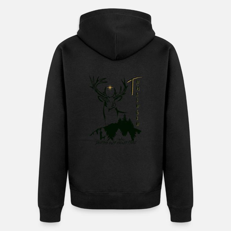 Le cœur vert de Thuringe-Allemagne - Veste à capuche bio Premium Unisexe - undefined