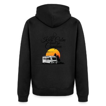 Camping-cars Camping-car Dicton-Restez calme et - Veste à capuche bio Premium Unisexe - noir - Dos - Nico (187cm)