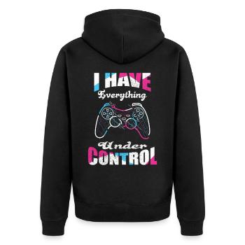 Contrôleur de jeu Gamer Contrôleur de jeu vidéo - Veste à capuche bio Premium Unisexe - noir - Dos - Nico (187cm)