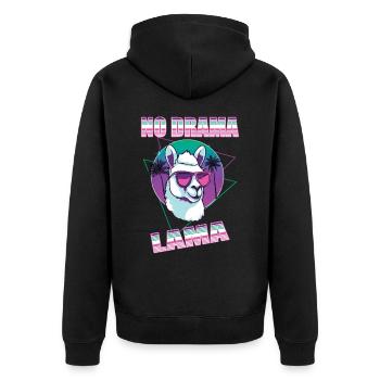 PAS de Lama dramatique - Veste à capuche bio Premium Unisexe - noir - Dos - Nico (187cm)