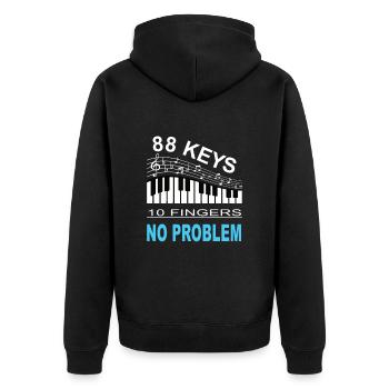 Keyboard, Piano, Musical Instrument, Musician - Unisex Premium Organic Zip Hoodie - black - Back - Nico (187cm)