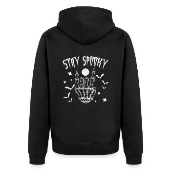 Stay Spooky Halloween Costume - Unisex Premium Bio Zip Hoodie - Schwarz - Hinten - Nico (187cm)