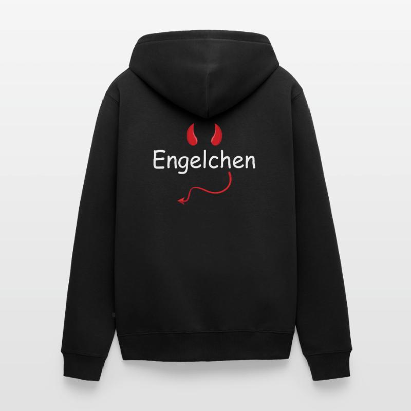 Engelchen Kostüm Engel Kostüm Teufelchen oder Enge Unisex Premium Bio Zip Hoodie