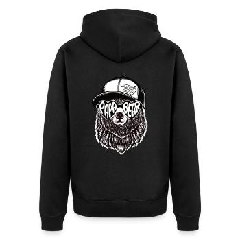 Papa Ours Mari Père Famille Fête des Pères - Veste à capuche bio Premium Unisexe - noir - Dos - Nico (187cm)