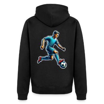 Soccer Soccer Players - Unisex Premium Organic Zip Hoodie - black - Back - Nico (187cm)