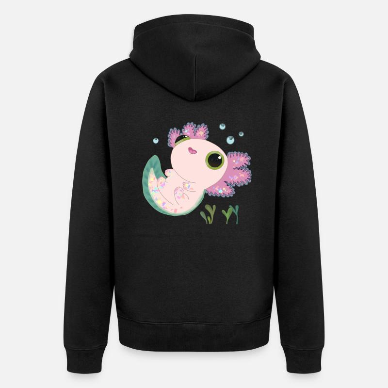 Axolotl doux - Veste à capuche bio Premium Unisexe - noir